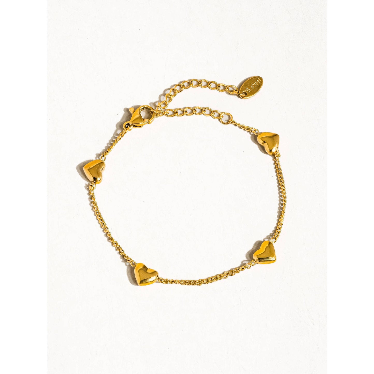 Vivre 18K Gold Non-Tarnish Petite Heart Bracelet, Necklace