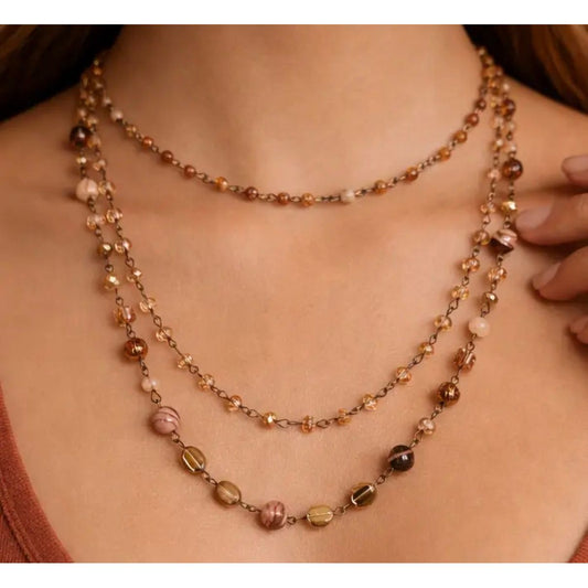 Triple Layer Beaded Necklace