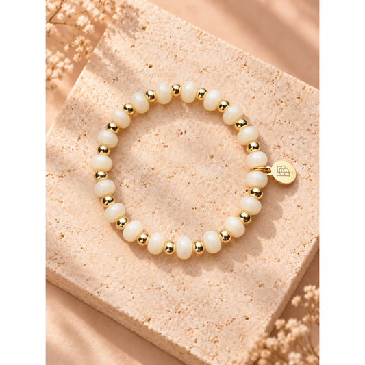 Annie Stretch Bracelet - True White
