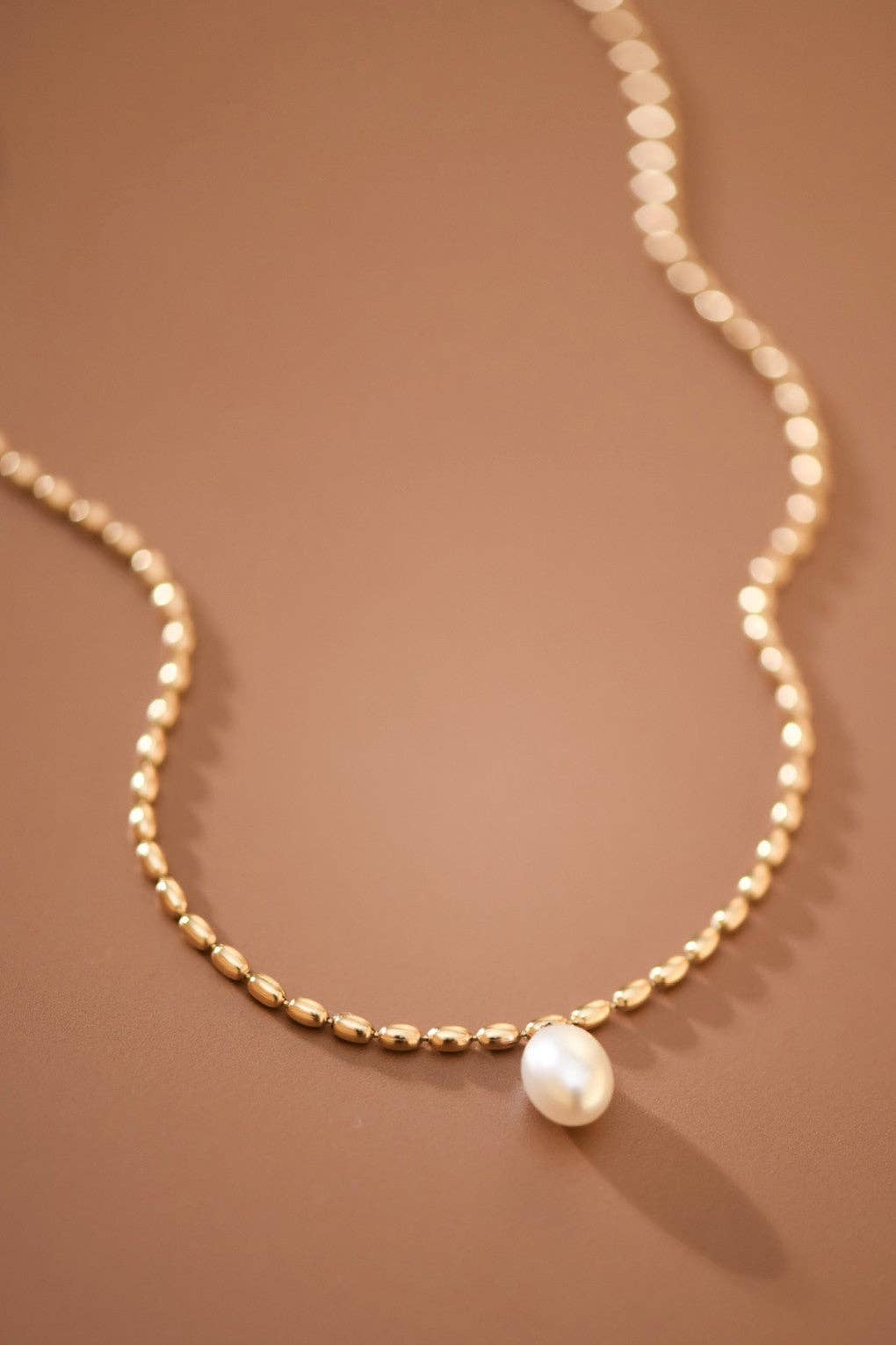 Pearl Necklace 18K Gold Plated Waterproof
