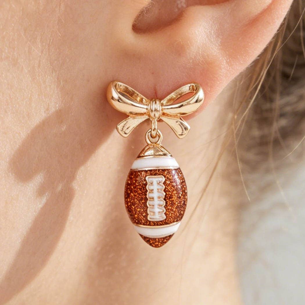 Game Day Bow Football Earrings