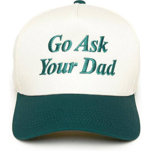 Two Tone Cap - Go Ask Your Dad - Beige/Green