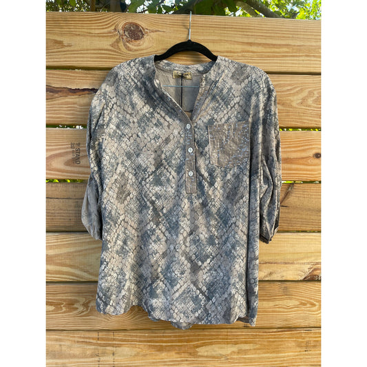 Pebble print blouse MADE IN ITALY