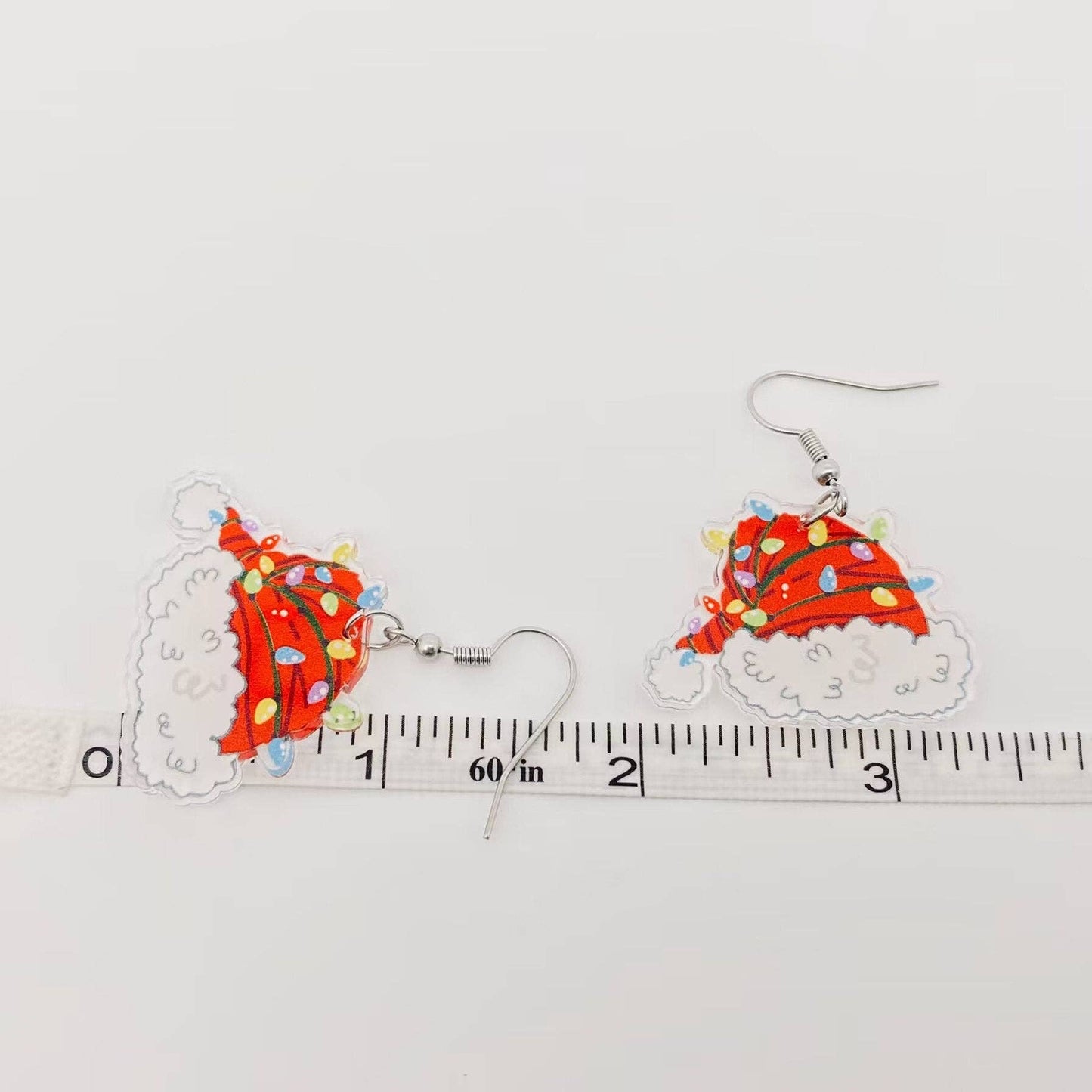 Acrylic Christmas Hat Dangle Earrings