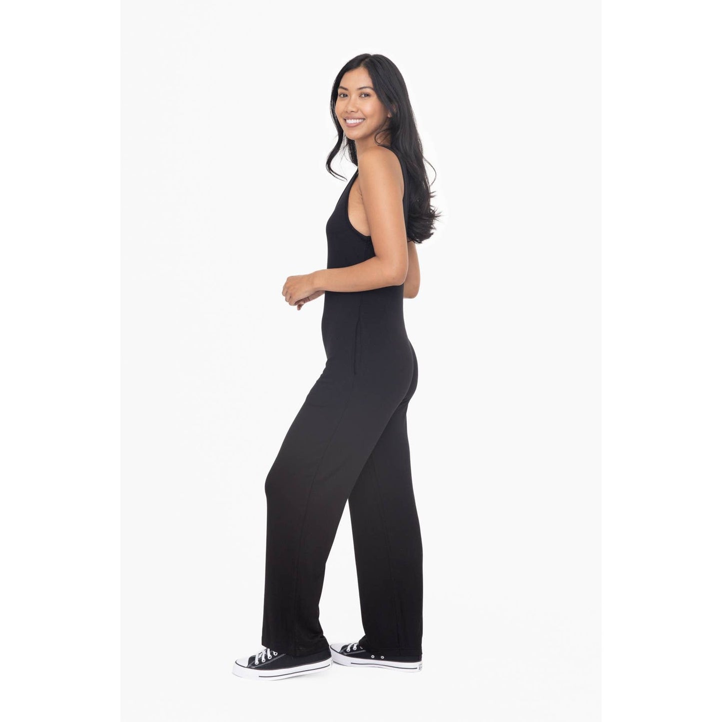 French Terry wide leg lounge jumpsuit