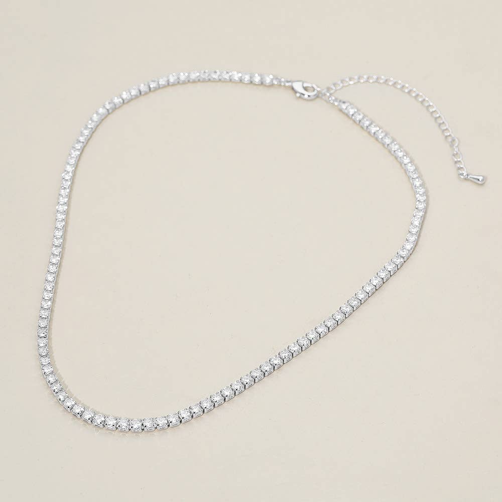 Tennis Necklace 18kt gold pkated