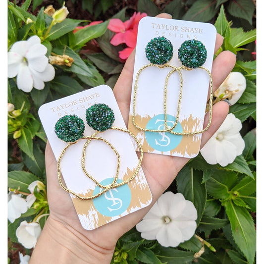 Glitter Top Hoops