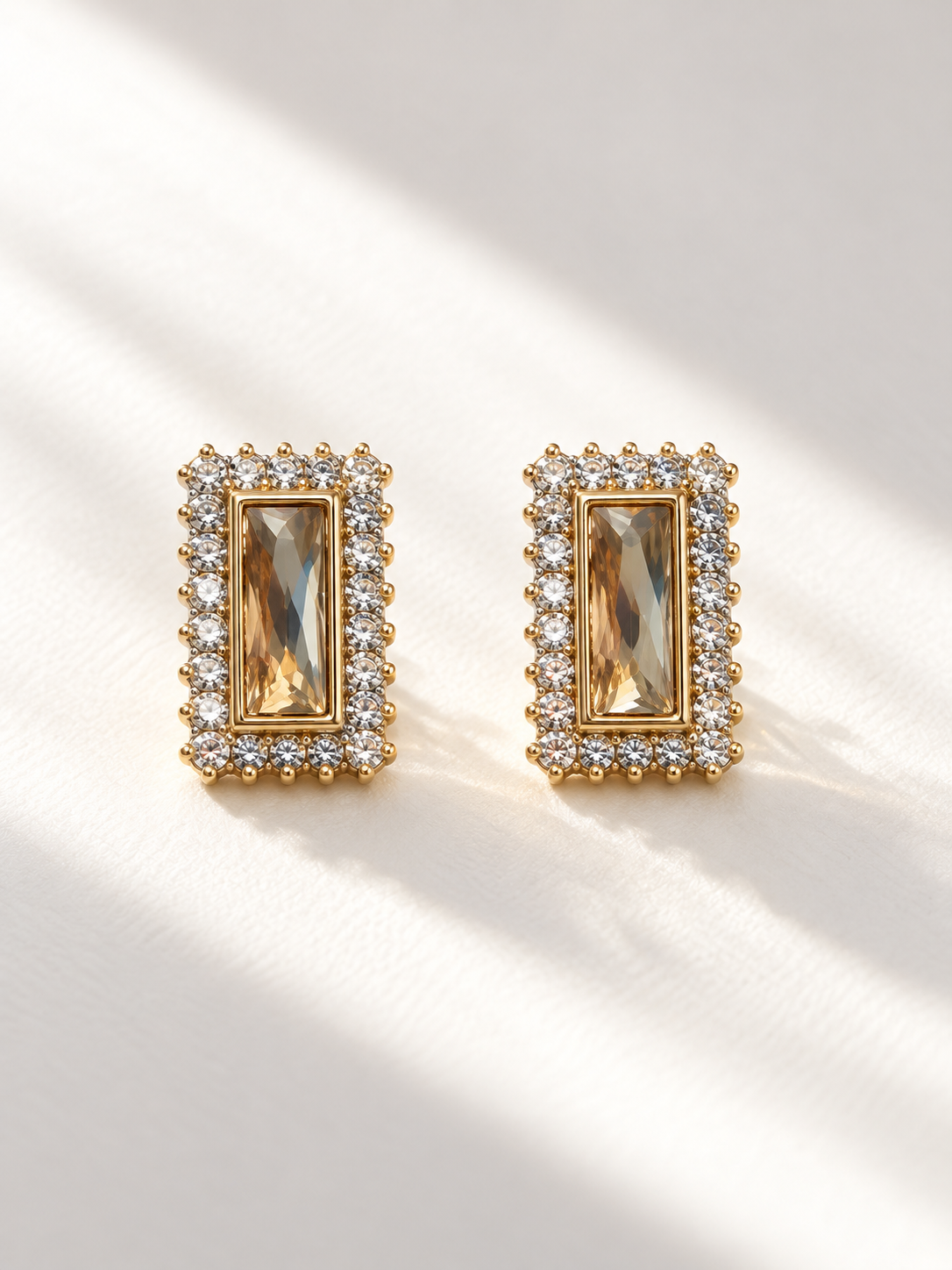 Champagne Glow Stud Earrings