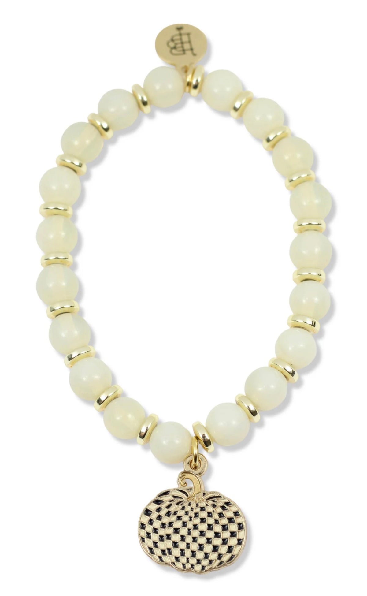 Annie Stretch Bracelet - Opal Glow with Pumpkin Charm