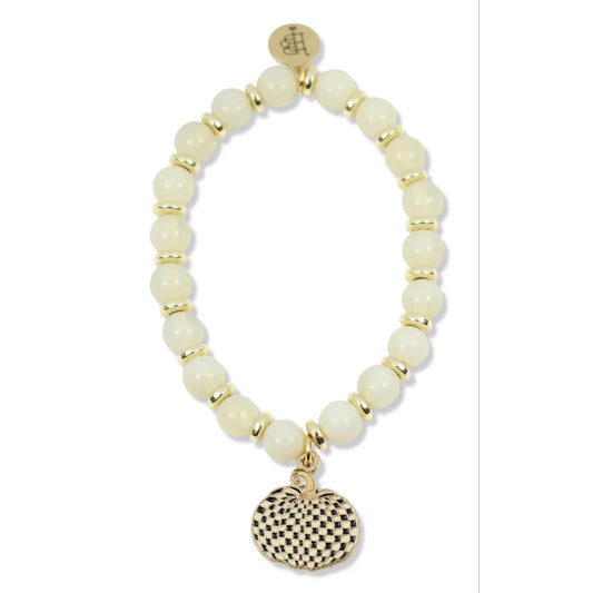 Annie Stretch Bracelet - Opal Glow with Pumpkin Charm