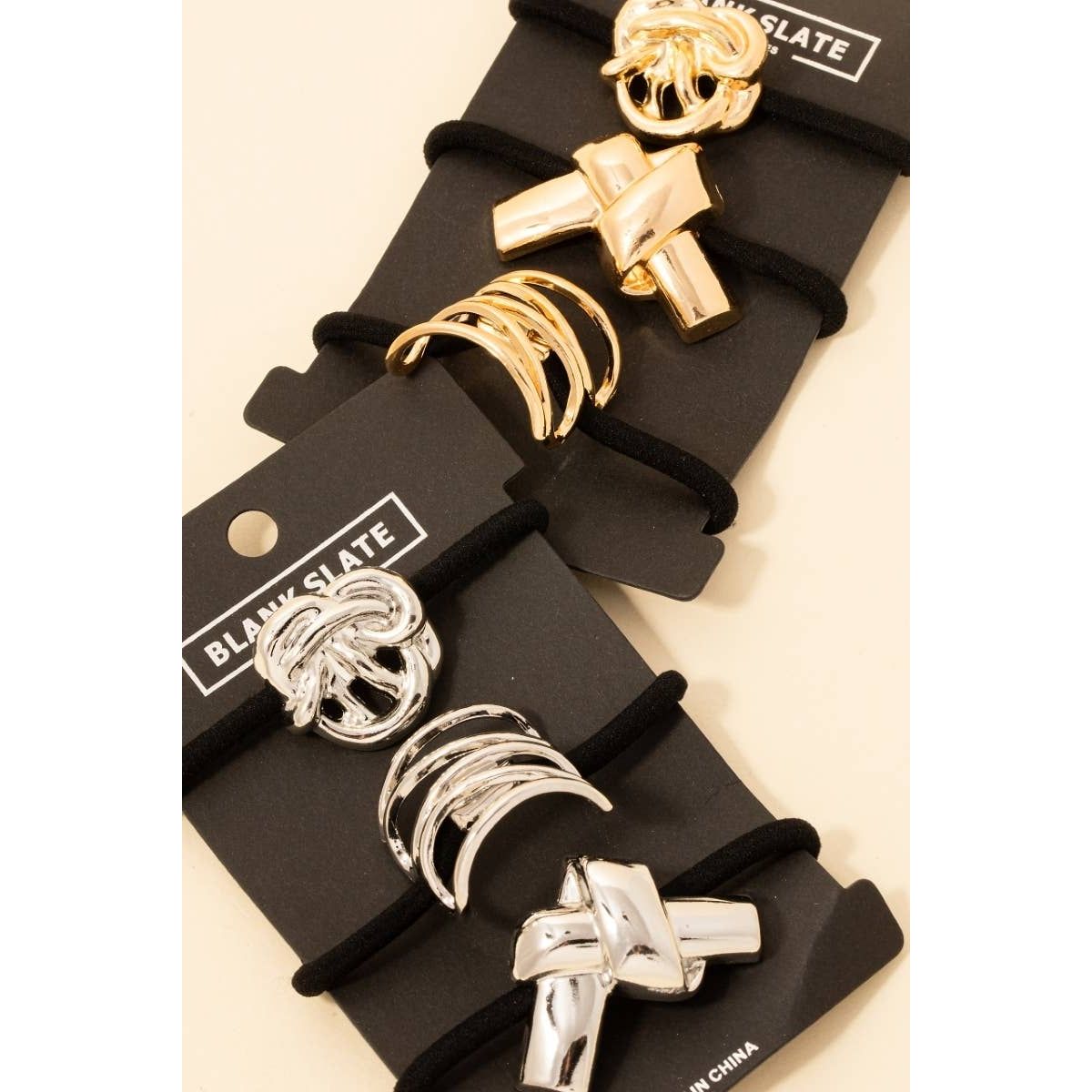 Mixed Metallic Knot Hair Tie Set