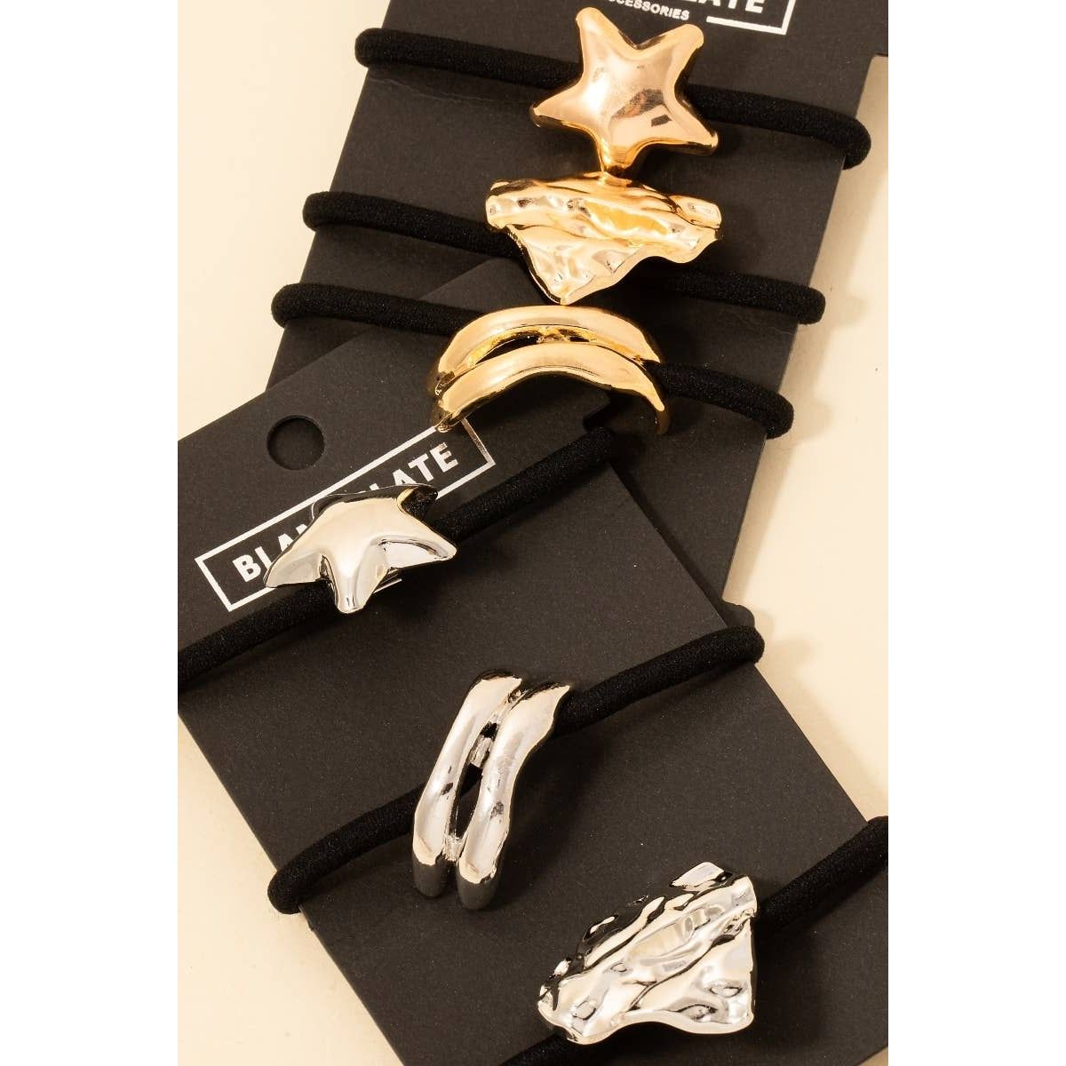 Mixed Metallic Shapes Hair Tie Set
