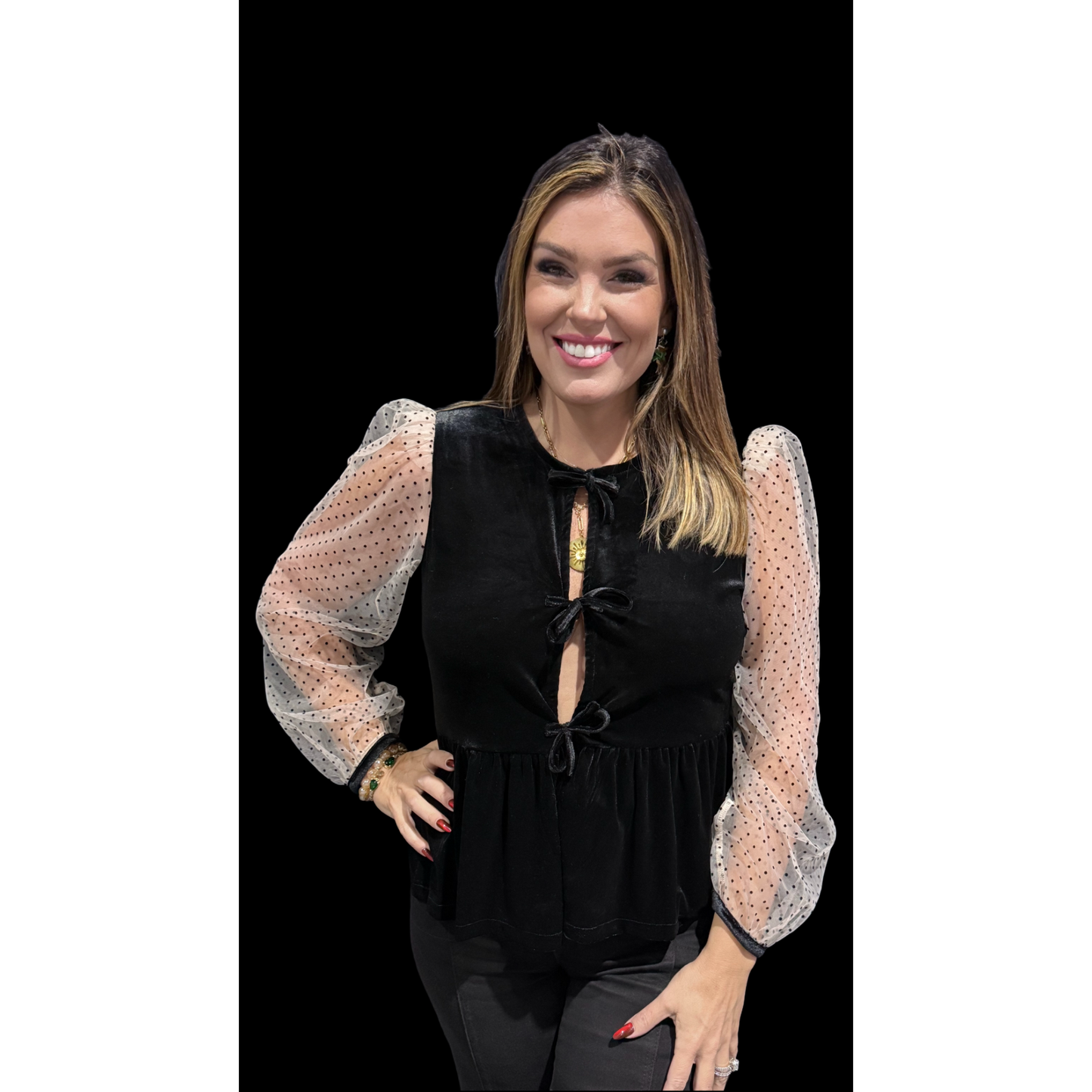 Christmas in the city velvet top