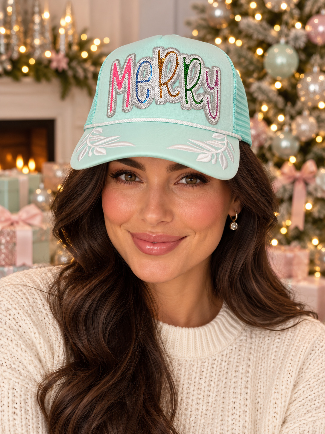 Merry Sequins Trucker Hat