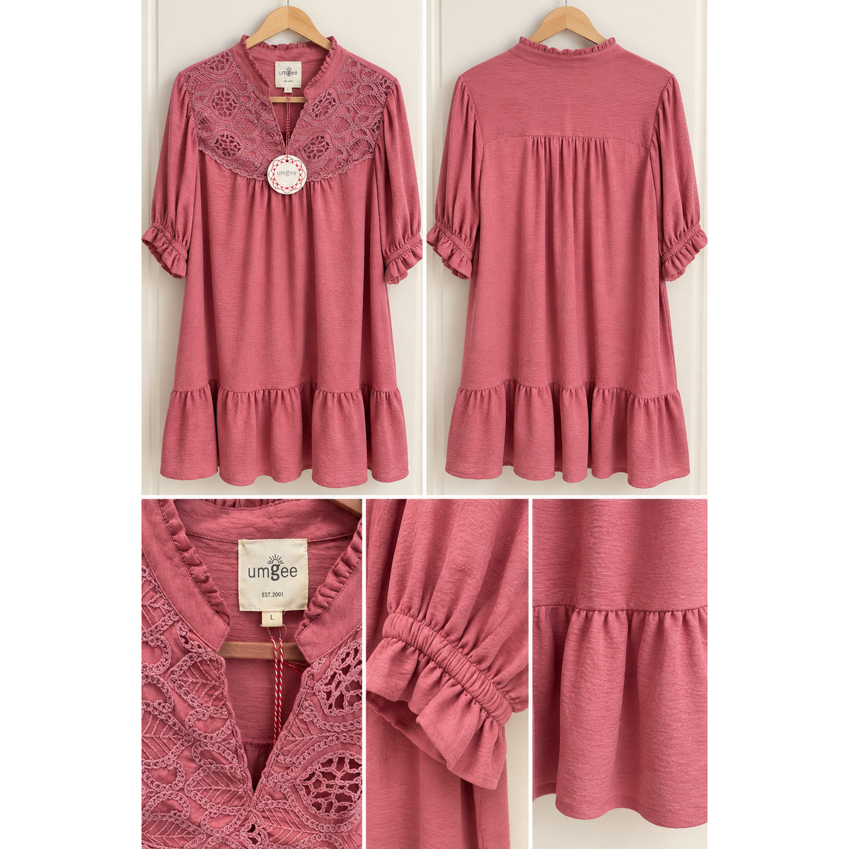 Rosé Romance Lace Dress