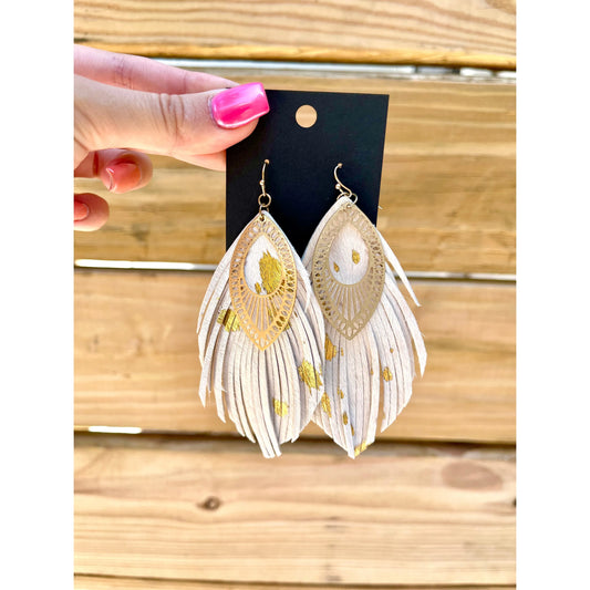 leaf tassel earrings