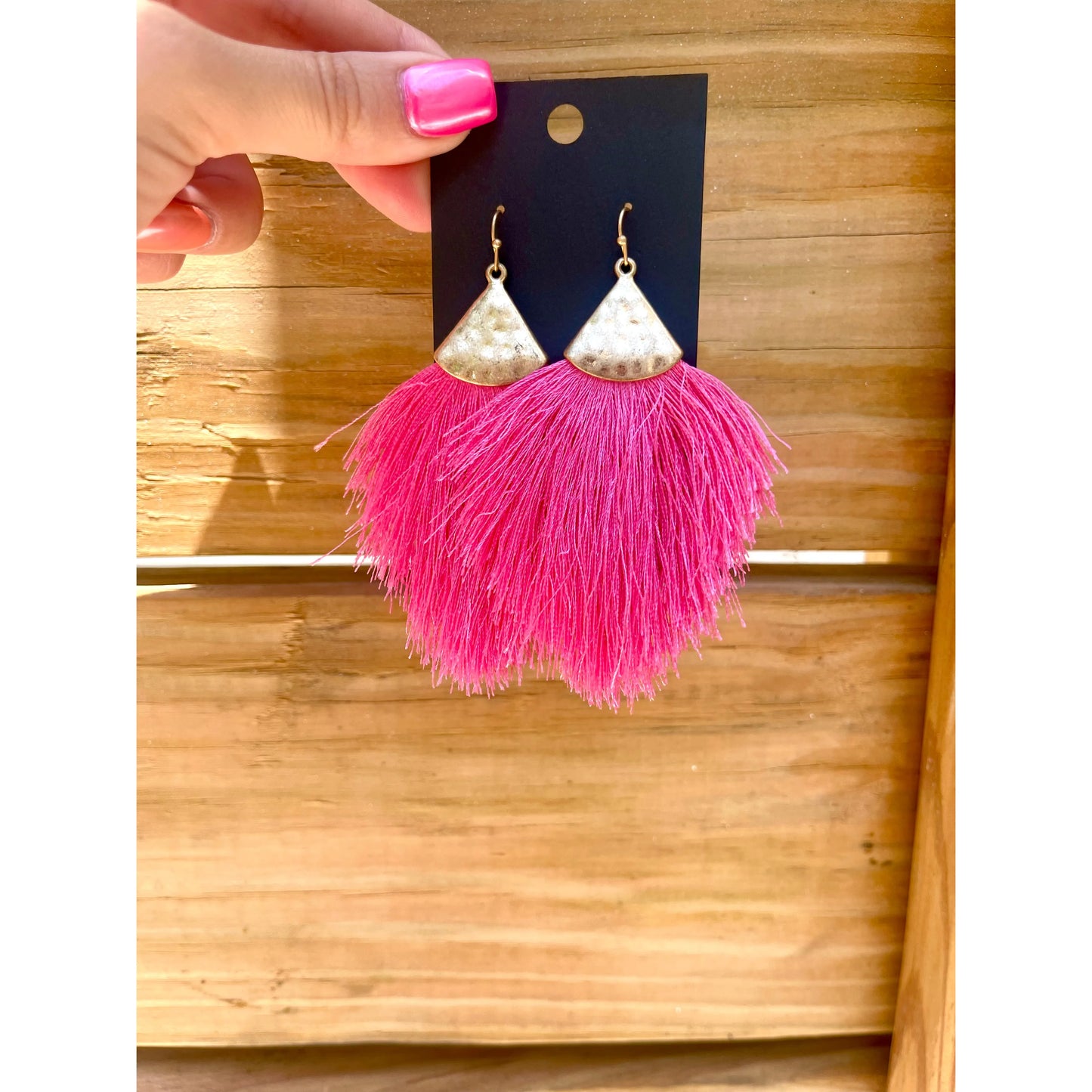 Bubblegum Pink Fringe Earrings