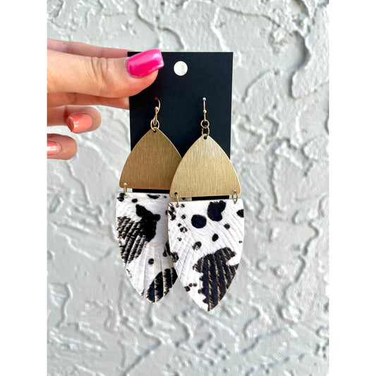 Cow Print Dangle Earrings