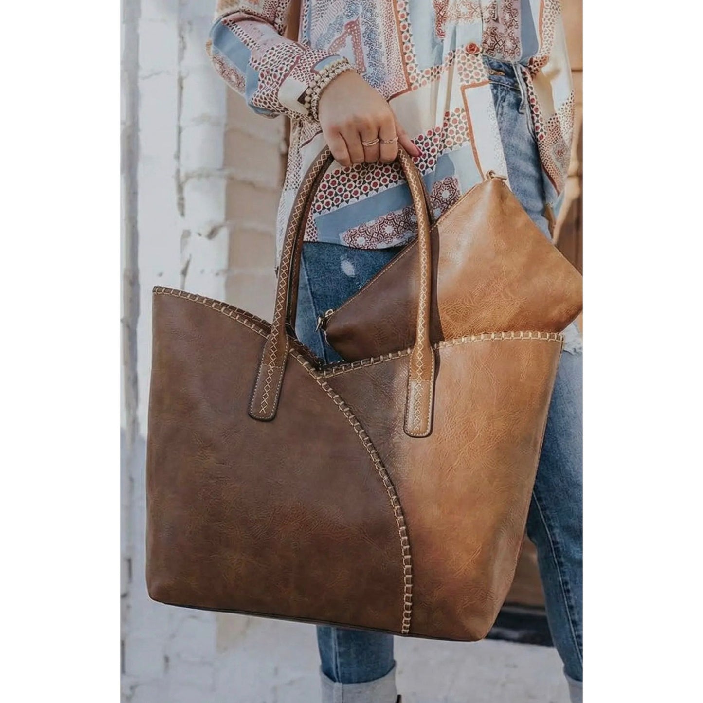 Vegan leather Tote Bag