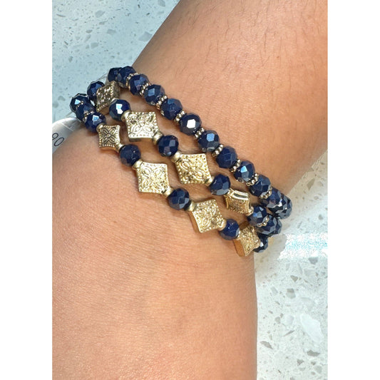 Blue and Gold bracelet set