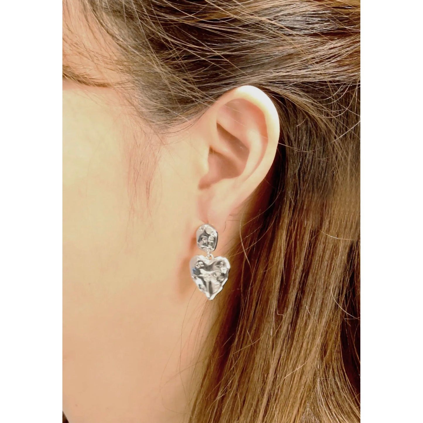 Pavé heart earrings (gold)