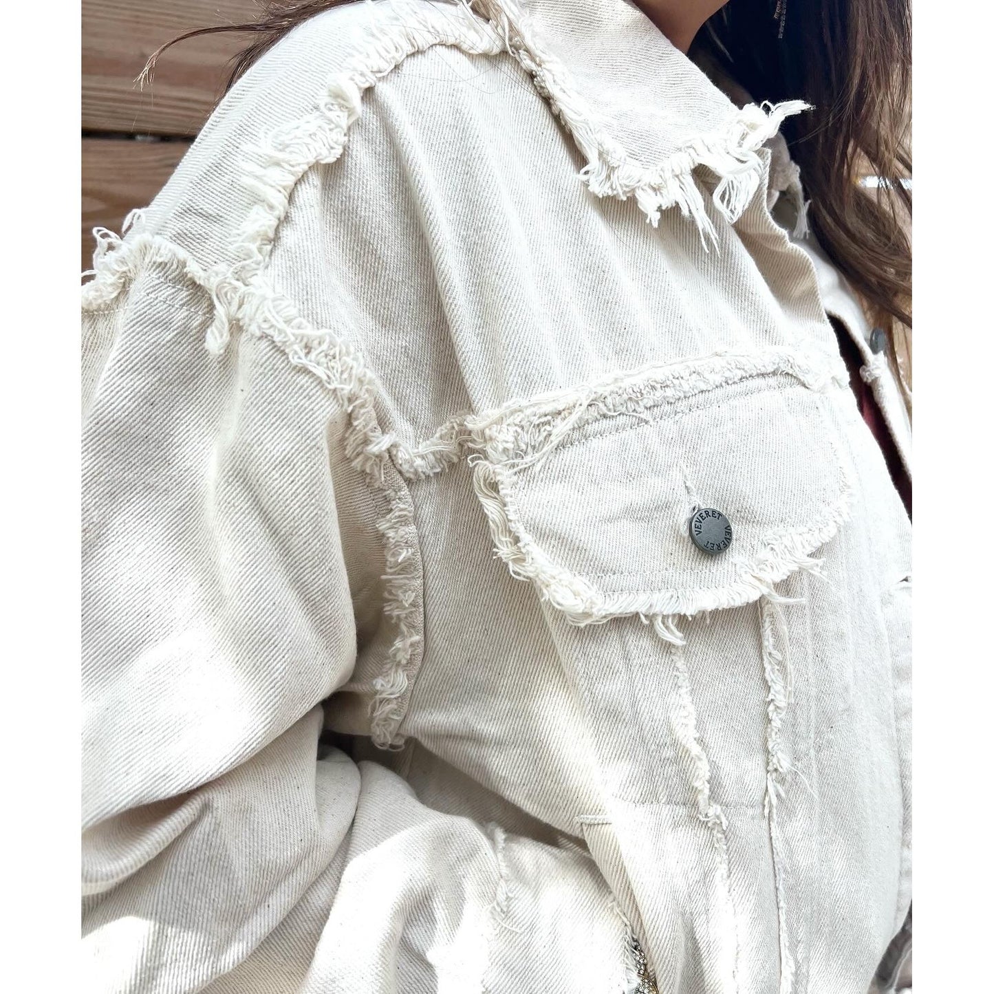 Spring Fling Frayed edge denim jacket