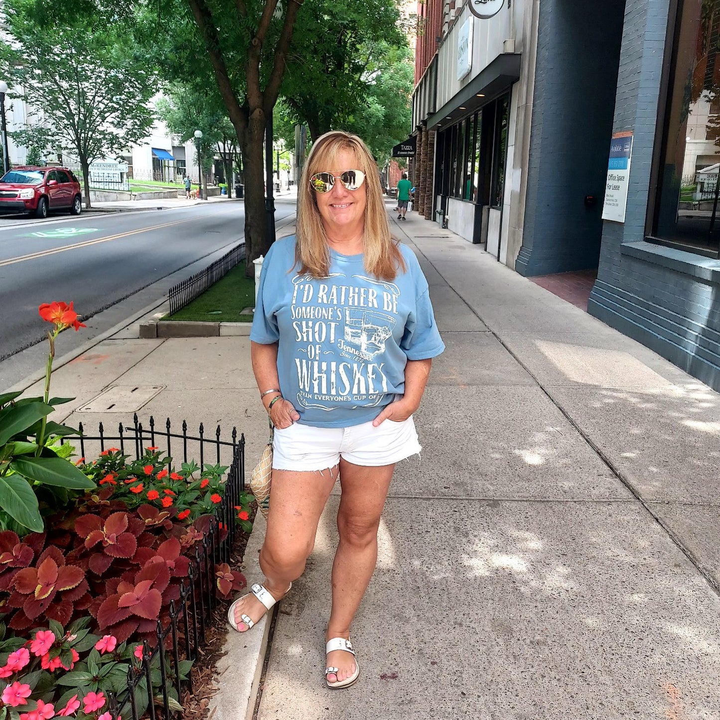 SHOT OF TENNESSEE WHISKEY GRAPHIC LONG CROP TOP