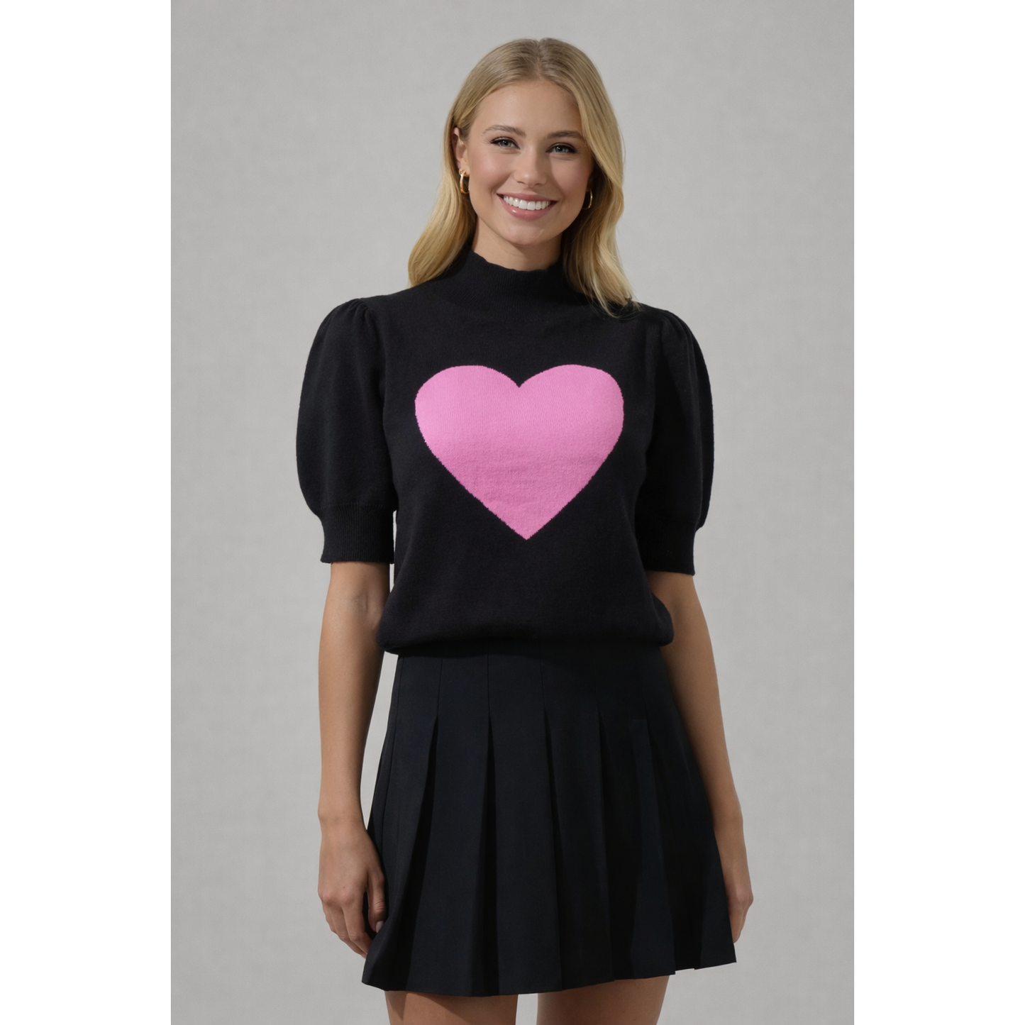 Heart puff sleeve Sweater by Sugarlips