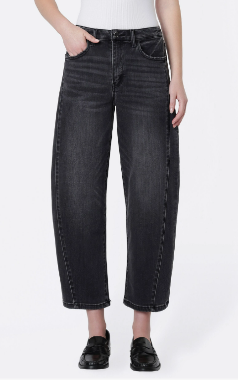 Flying Monkey High Rise Black Barrel Jeans