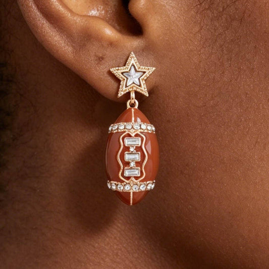 Game Day Glam Football Earrings