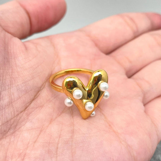 Non Tarnish! 18K Gold Plated Heart Ring