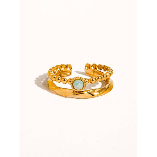 Lindy 18K Gold Non-Tarnish Layered Stone Ring