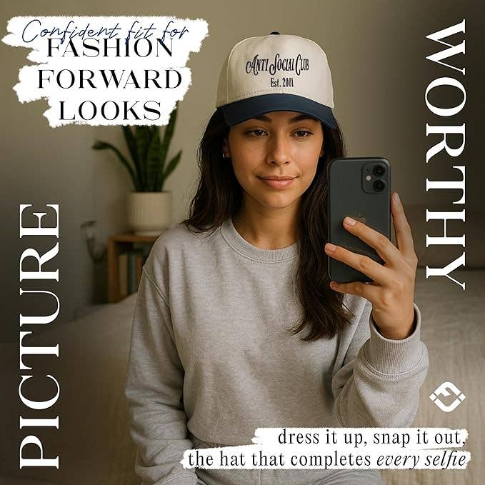 Two Tone Cap - Anti Social Club (Navy/Beige)