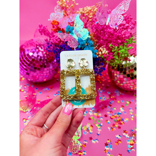 Gold Brighter Days Rectangle Drops