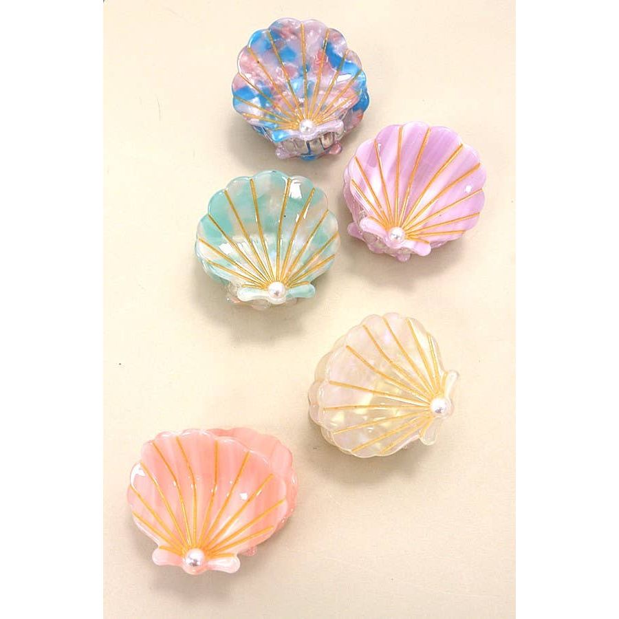 BEACH OCEAN CELLULOSE SEASHELL HAIR CLIP