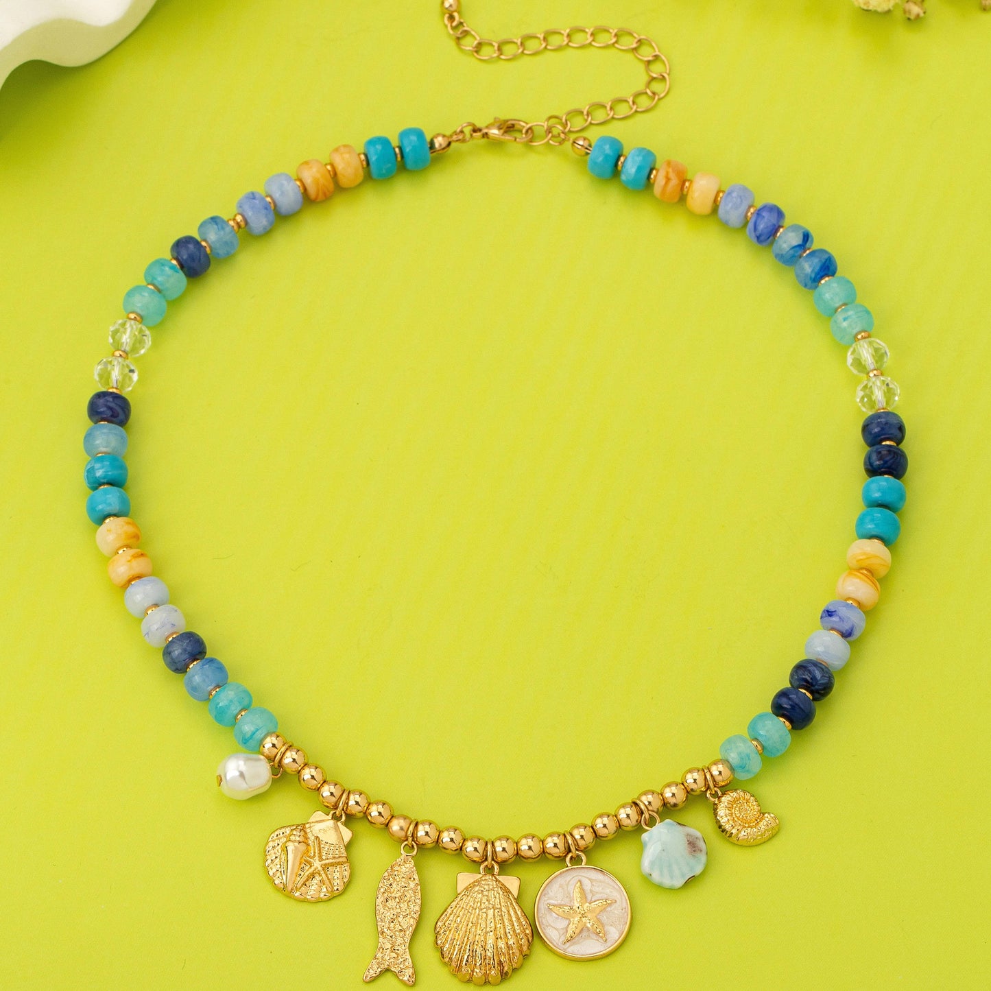 Nautical Blue Sealife Charm Necklace