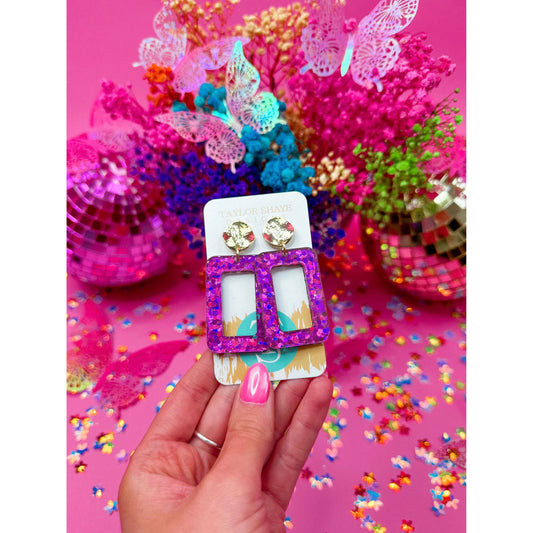 Fuchsia Sequin Rectangle Drops