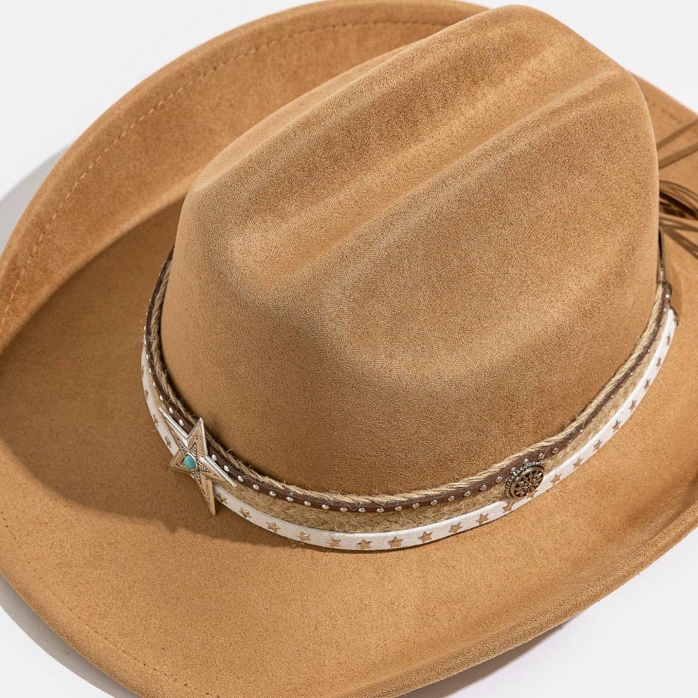 Western Star Layered Strap Cowboy Hat