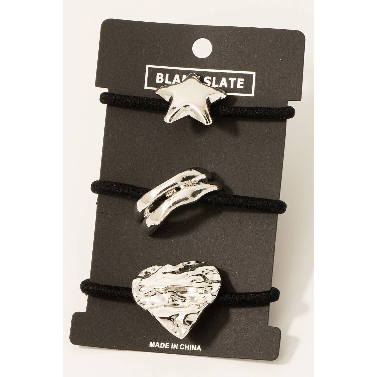 Mixed Metallic Shapes Hair Tie Set