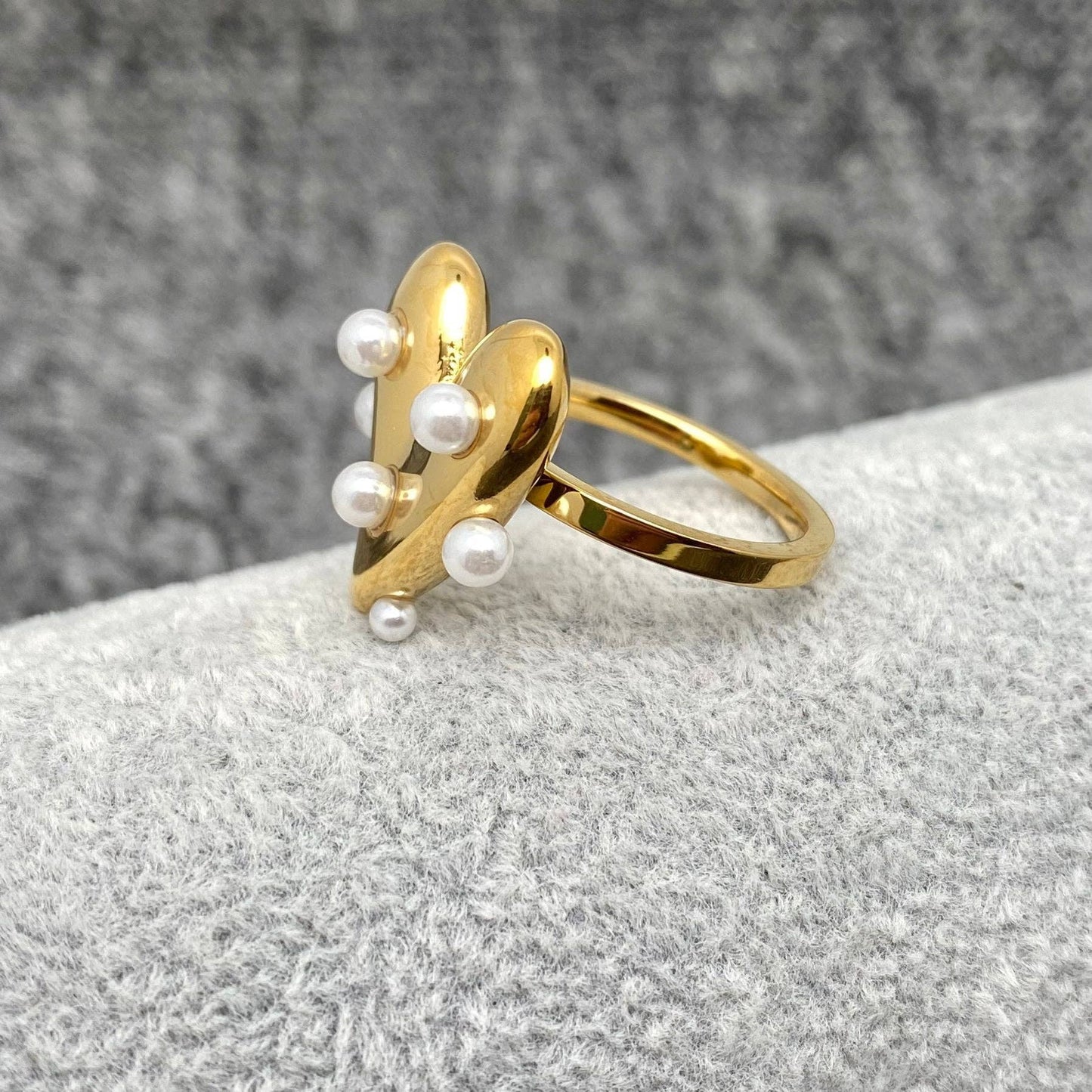 Non Tarnish! 18K Gold Plated Heart Ring