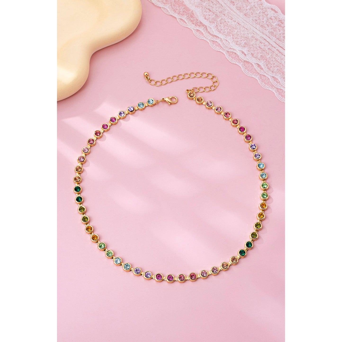 Rainbow Tennis Necklace