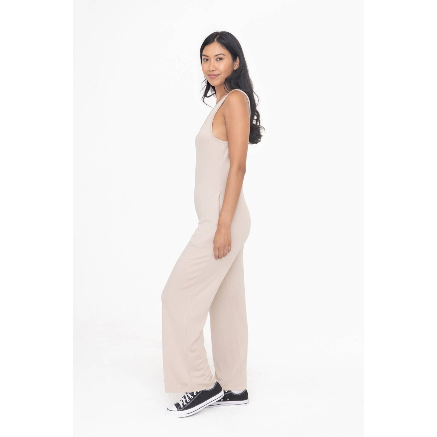 French Terry wide leg lounge jumpsuit