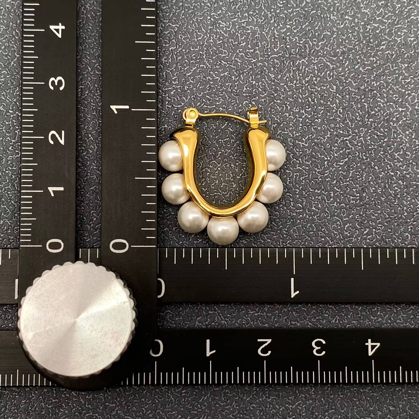 Pearl Hoop Earrings 18K Gold Plated