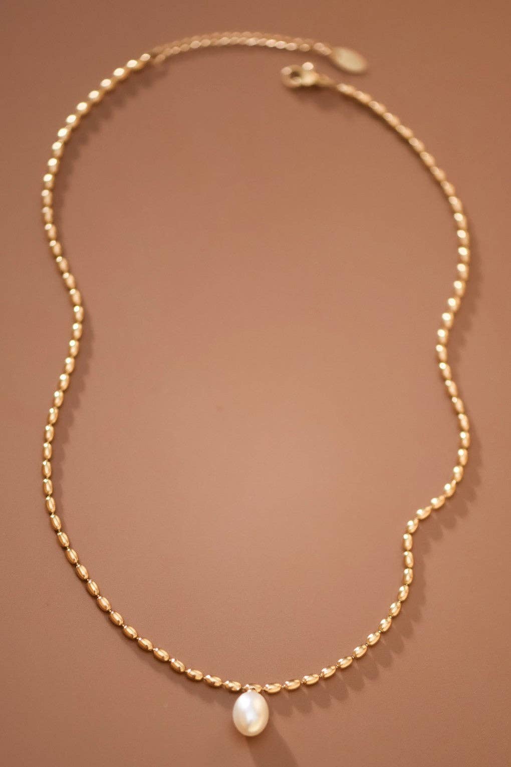 Pearl Necklace 18K Gold Plated Waterproof
