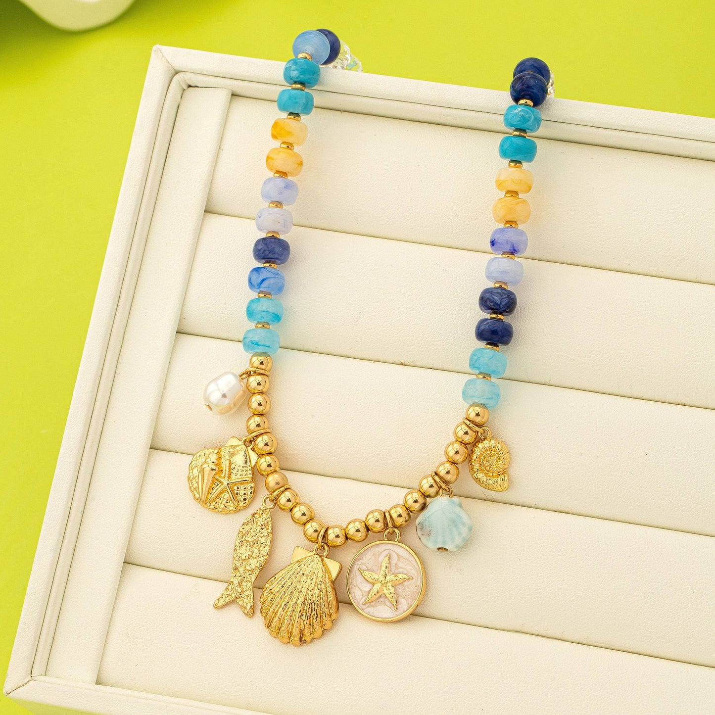 Nautical Blue Sealife Charm Necklace