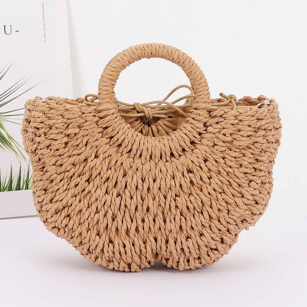 Pearl Embellished Straw Tote bag