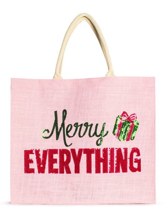 Merry Everything Sequin Carryall Tote 22x19x8
