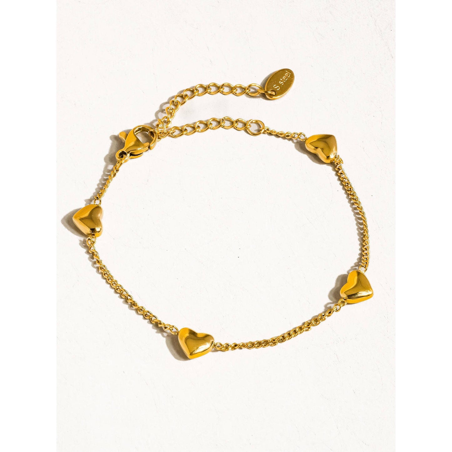 Vivre 18K Gold Non-Tarnish Petite Heart Bracelet, Necklace