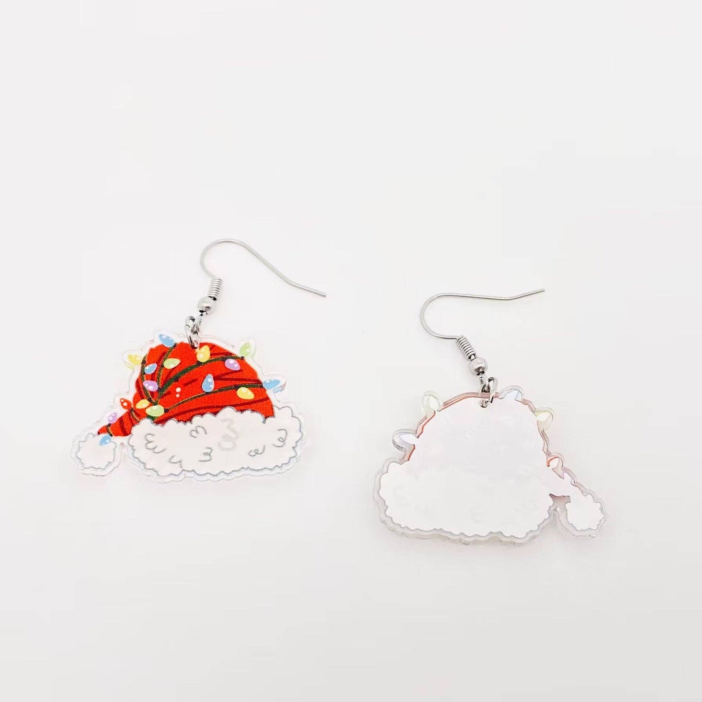 Acrylic Christmas Hat Dangle Earrings
