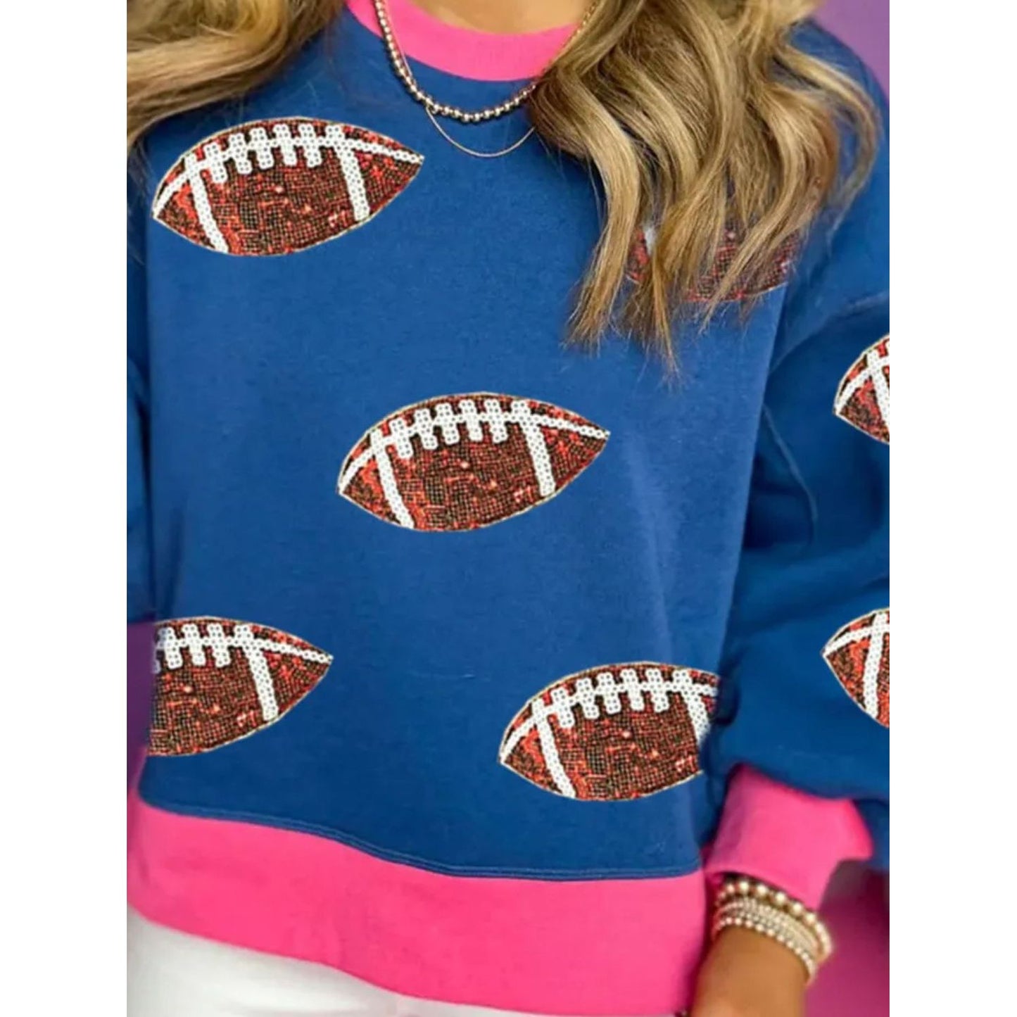 Contrast Football Long Sleeve Sweatshirt